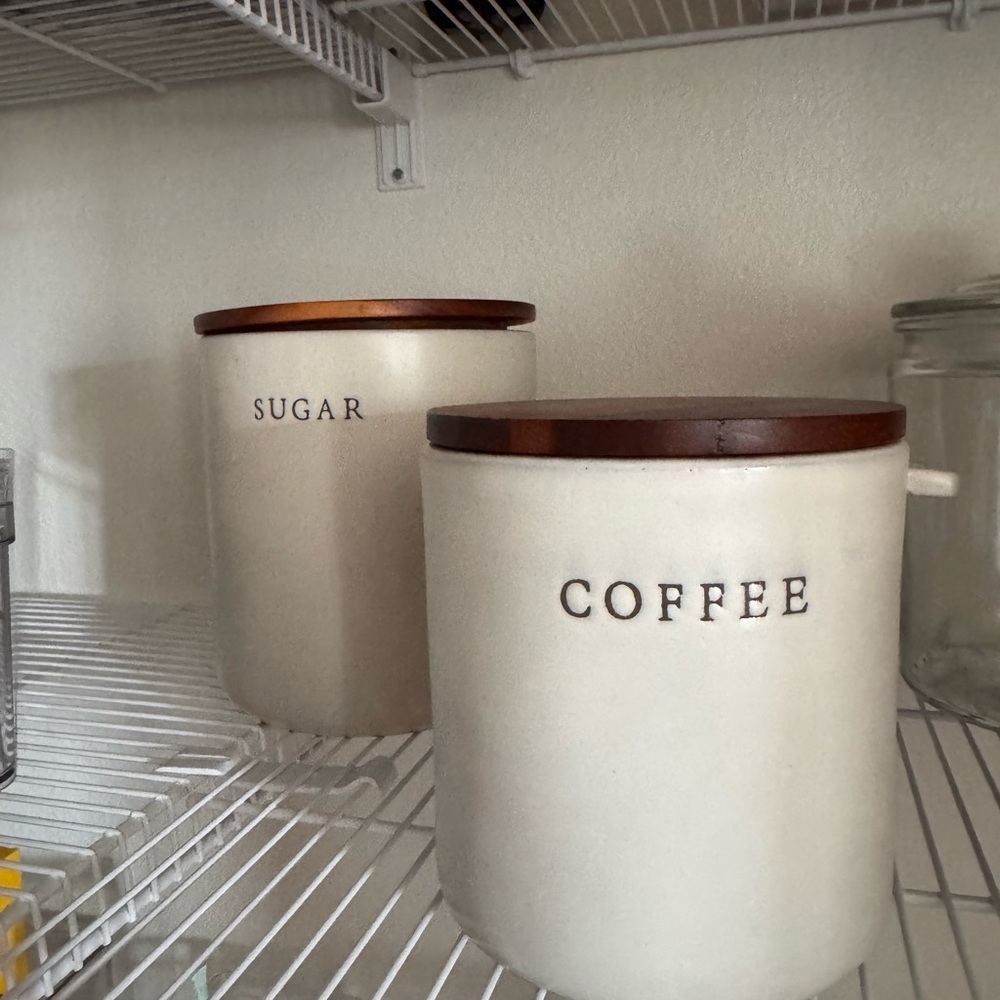 Hearth & Hand Magnolia Coffee and Sugar canisters